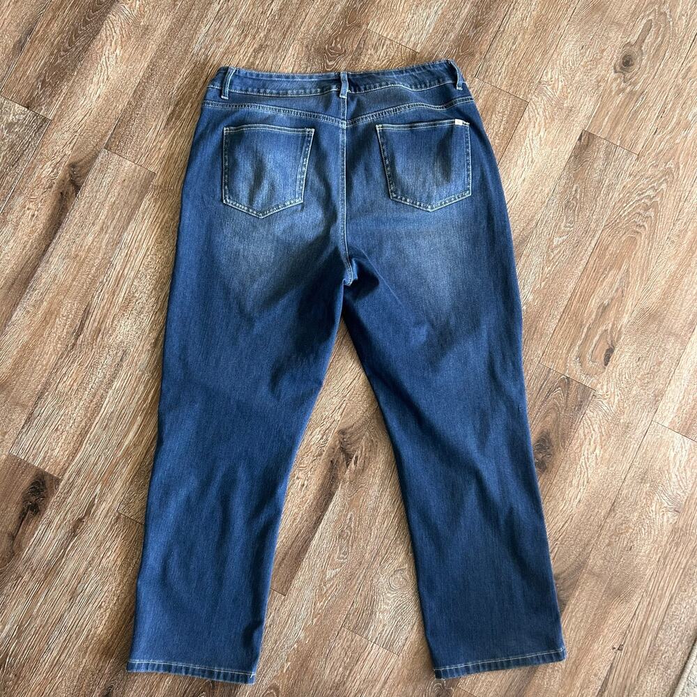 Halara Women’s Stretch Straight-Leg Pants, Denim Look, Size XL” - Picture 2 of 8